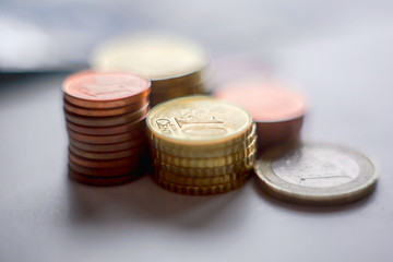 Euro money coins close up