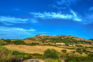 Fototapeta na wymiar blue sky over Sardinian countryside