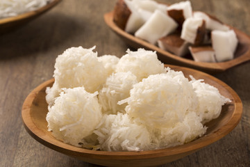 Peruvian cocadas, a traditional coconut dessert sold usually on