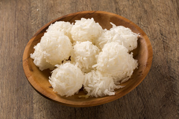 Peruvian cocadas, a traditional coconut dessert sold usually on