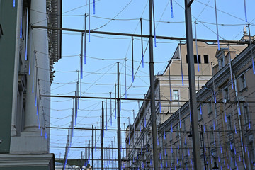 Festive illumination on Bolshaya Dmitrovka Street in Moscow