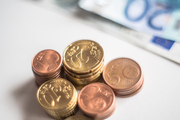 Euro money coins close up