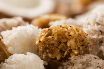 Peruvian cocadas, a traditional coconut dessert sold usually on
