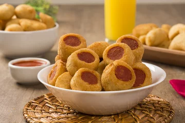 Foto op Canvas Sausage fried snacks. Brazilian snacks . © paulovilela