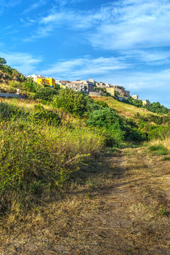 Osilo seen from the countryside