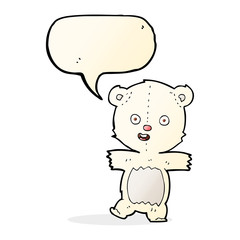 cartoon cute polar bear cub with speech bubble