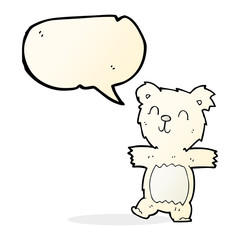 cartoon cute polar bear cub with speech bubble