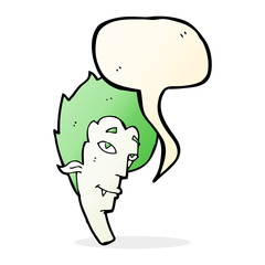 cartoon vampire head with speech bubble