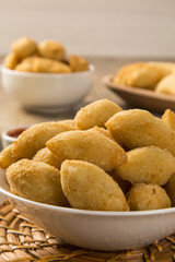 Brazilian snack fried with cheese ham