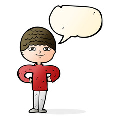 cartoon proud man with speech bubble