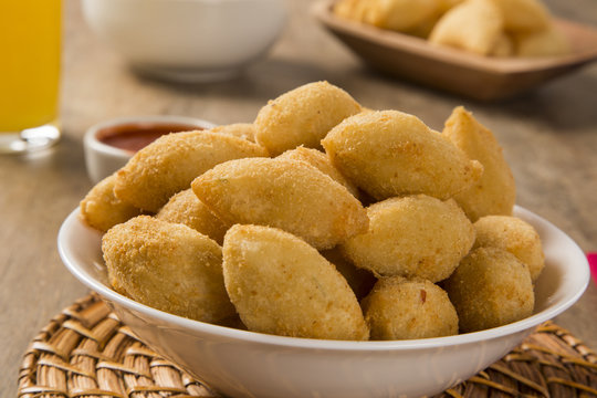 Brazilian snack fried with cheese ham