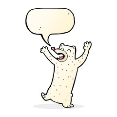 cartoon polar bear with speech bubble