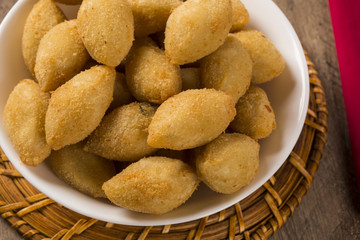 Brazilian snack fried with cheese ham