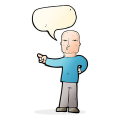 cartoon pointing man with speech bubble