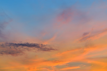 Gentle heavenly landscape in pink tones