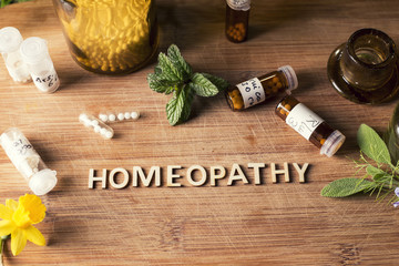 homeopathy globules and bottles