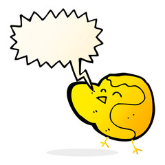 cartoon bird with speech bubble