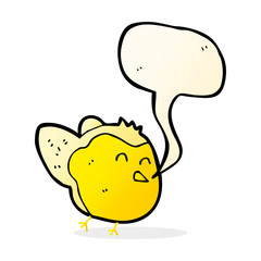 cartoon bird with speech bubble