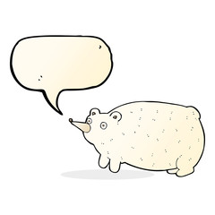 funny cartoon bear with speech bubble