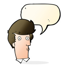 cartoon surprised expression with speech bubble