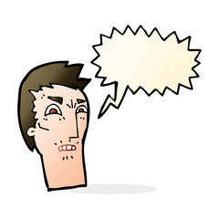 cartoon angry face with speech bubble