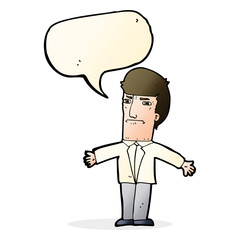 cartoon annoyed boss with speech bubble