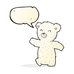 cartoon polar bear with speech bubble