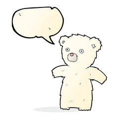 cartoon polar bear with speech bubble