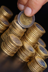 businessman with coins