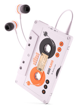 Mp3 portable musical casette player. Concept 3d