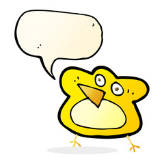 funny cartoon robin with speech bubble