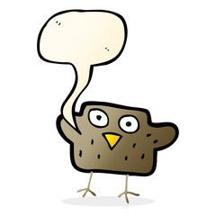 cartoon bird with speech bubble