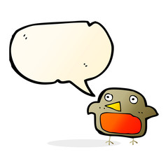 cartoon robin with speech bubble