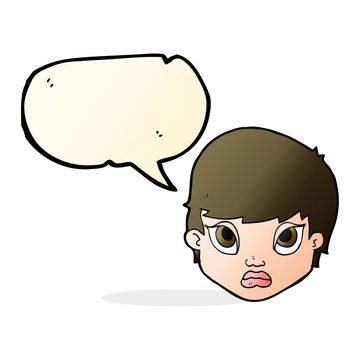 recommend clip art: cartoon sulking woman with speech bubble