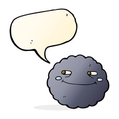 cartoon happy rain cloud with speech bubble