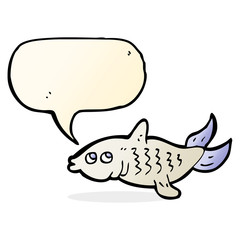 cartoon fish with speech bubble