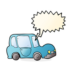 cartoon car with speech bubble