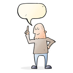 cartoon man pointing finger with speech bubble