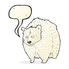 huge polar bear cartoon with speech bubble