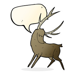 cartoon stag with speech bubble
