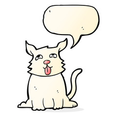 cartoon happy dog with speech bubble