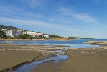 Natural fountains in Alcocebre (Castellon, Spain).
