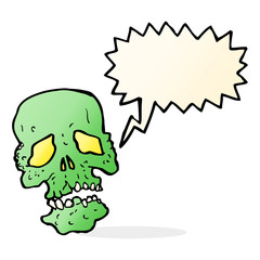 cartoon skull with speech bubble
