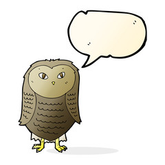 cartoon owl with speech bubble