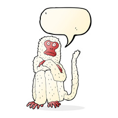 cartoon monkey with speech bubble