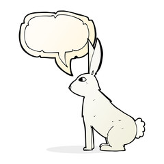 cartoon rabbit with speech bubble