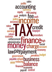 TAX, word cloud concept 2