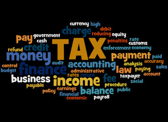 TAX, word cloud concept 4