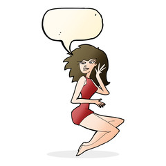 cartoon sexy woman with speech bubble