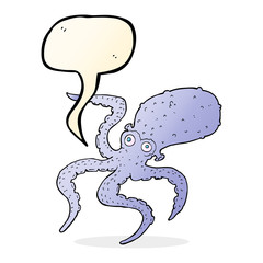 cartoon octopus with speech bubble